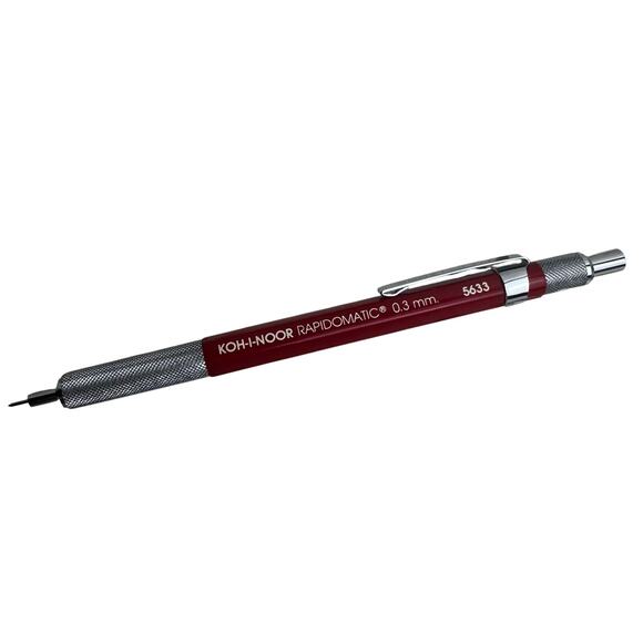 Vintage Koh-I-Noor Rapidomatic 0.3mm Red MECHANICAL DRAFTING PENCIL #5633 Sketch - Picture 1 of 8